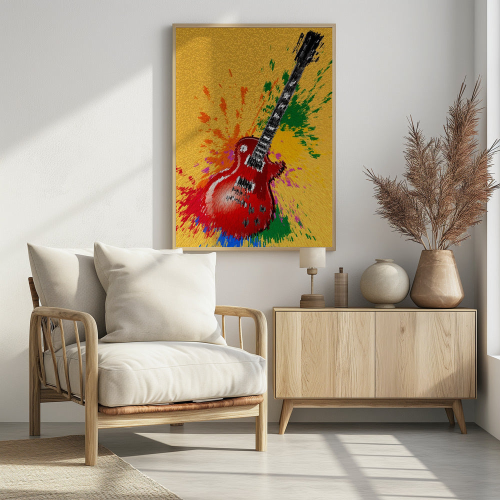 E-Gitarre Pop Art Explodierendes Poster