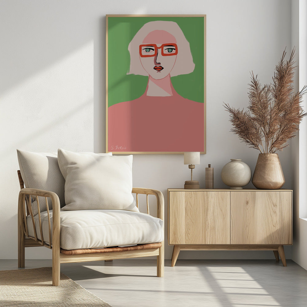 Dame mit hellem Haar | Poster