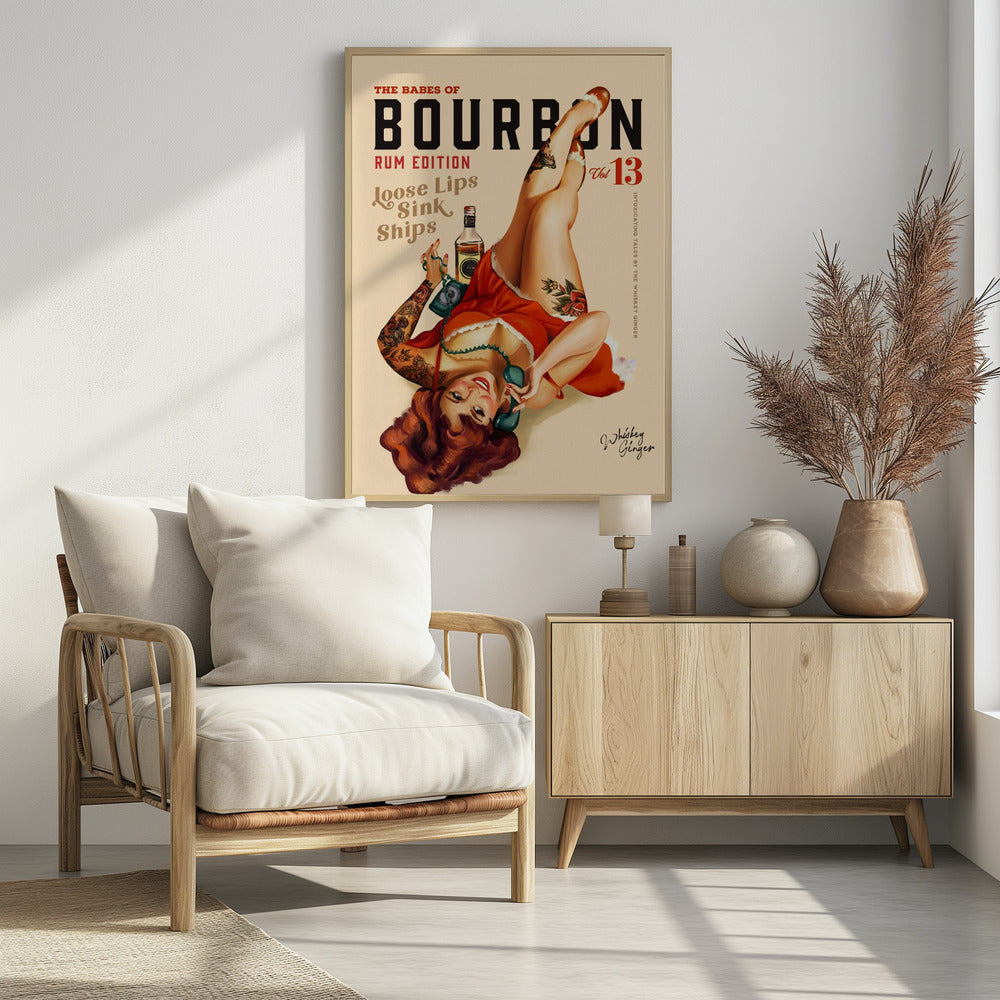 Babes of Bourbon Vol 13 Rum trinkendes Pinup-Girl-Kunst | Poster