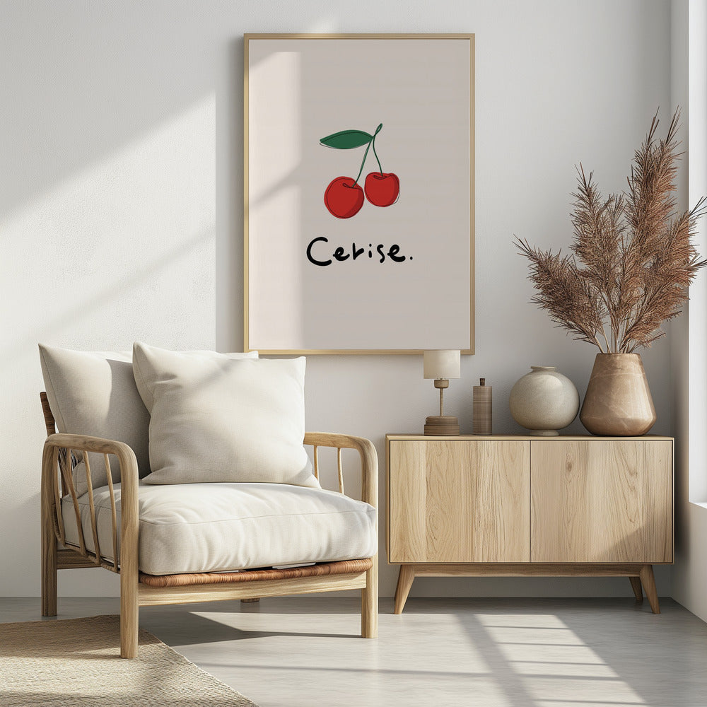 Moderne französische Obstkollektion "Kirsche / Cerise" | Poster