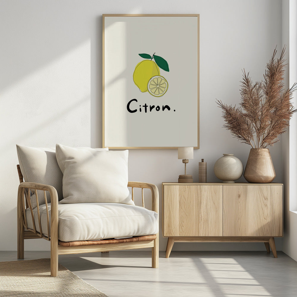 Moderne französische Obstkollektion "Zitrone / Citron" | Poster