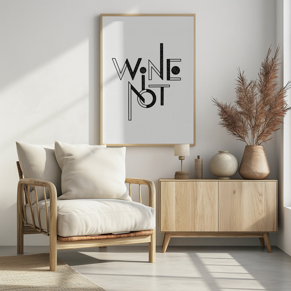 Wein Nicht handgezeichneter Text &amp; Zitat | Poster