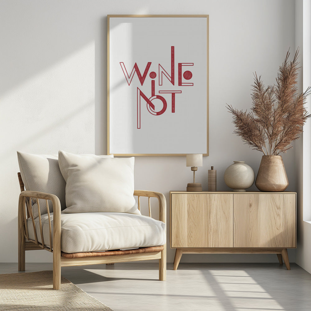 Wein Nicht handgezeichneter Text &amp; Zitat | Poster