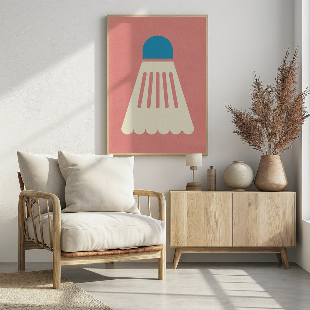 Badminton Weiß Blau | Poster