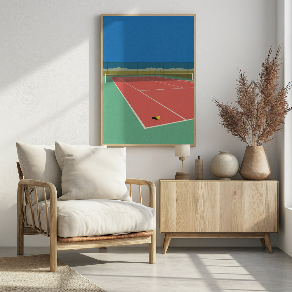 Tennisplatz in der Wüste | Poster