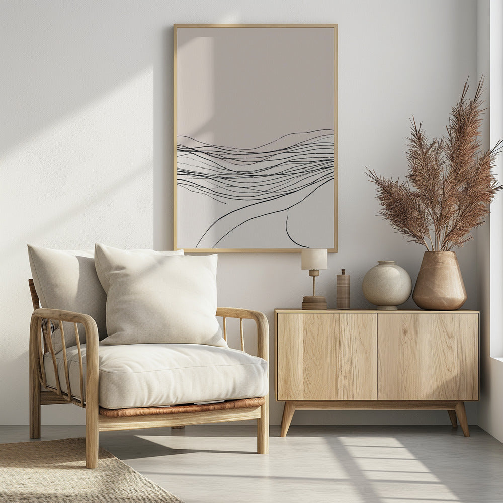 Ruhiges, heiteres Strichzeichnungs-Norddekor | Poster