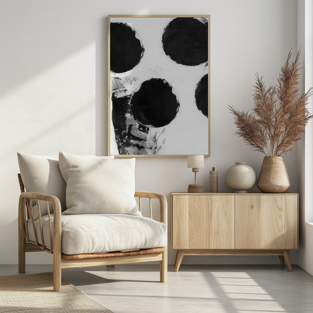 Abstrakte Punkte in Schwarz und Weiß 4 | Poster