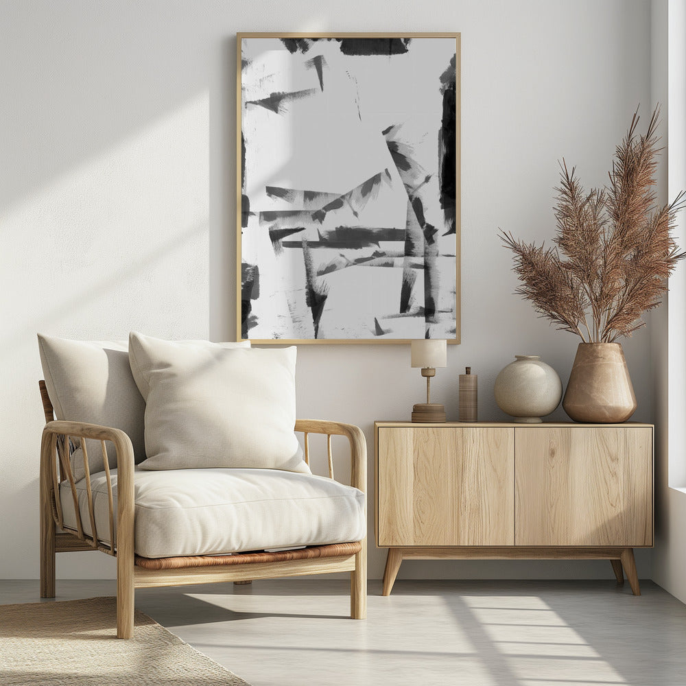 Minimalistisches Schwarz-Weiß-Abstrakt 4 | Poster