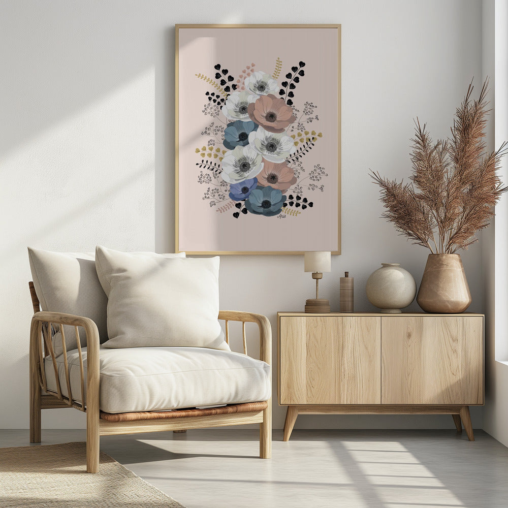 Anemonen Blumenstrauß | Poster