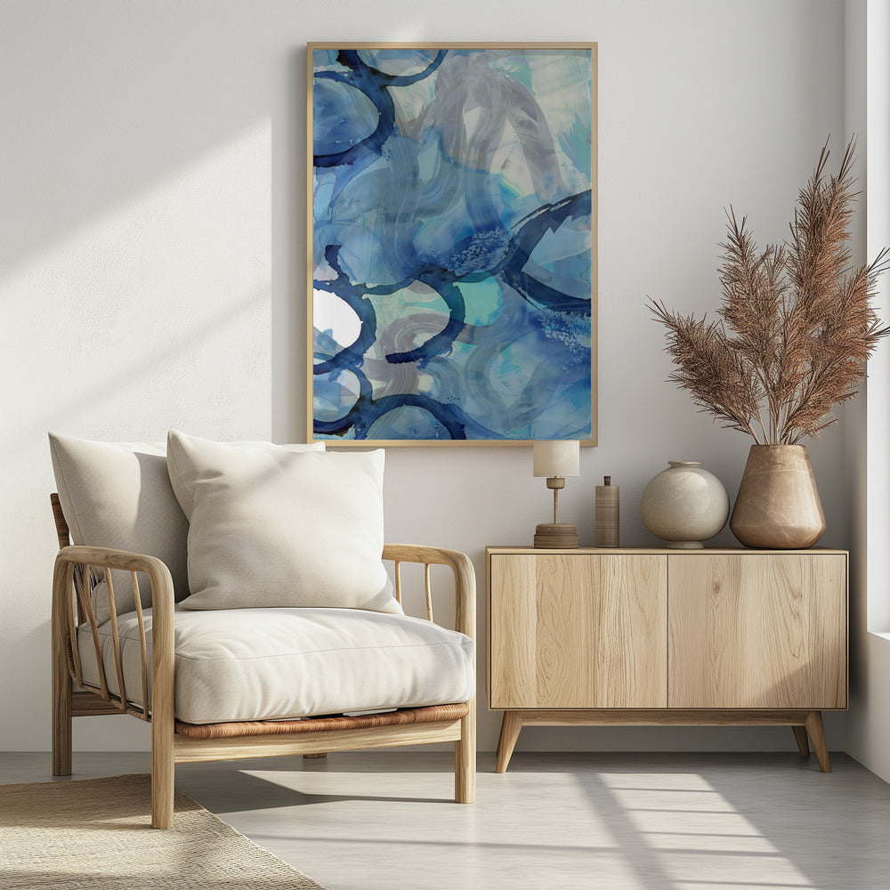 Blaue abstrakte Wirbel 2 | Poster