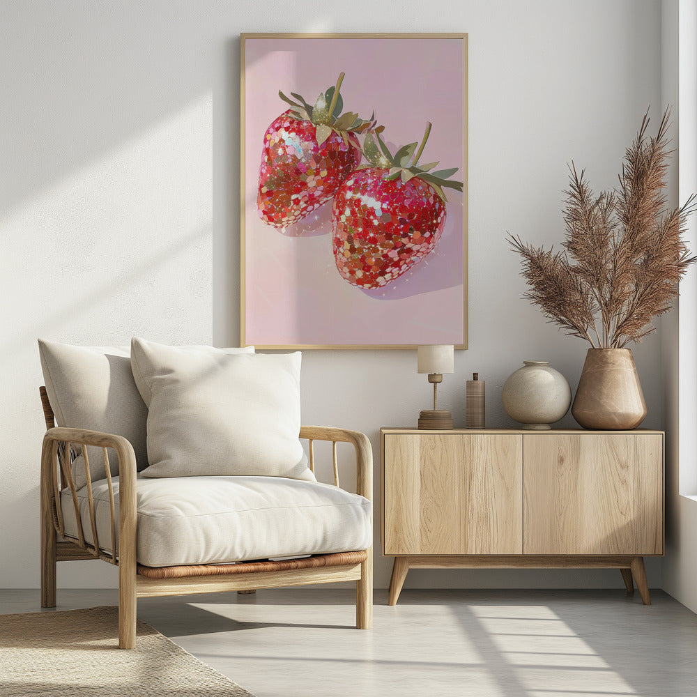 Glitzernde Erdbeeren | Poster