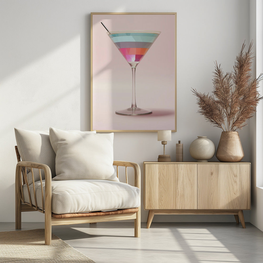 Gestreifter Martini | Poster