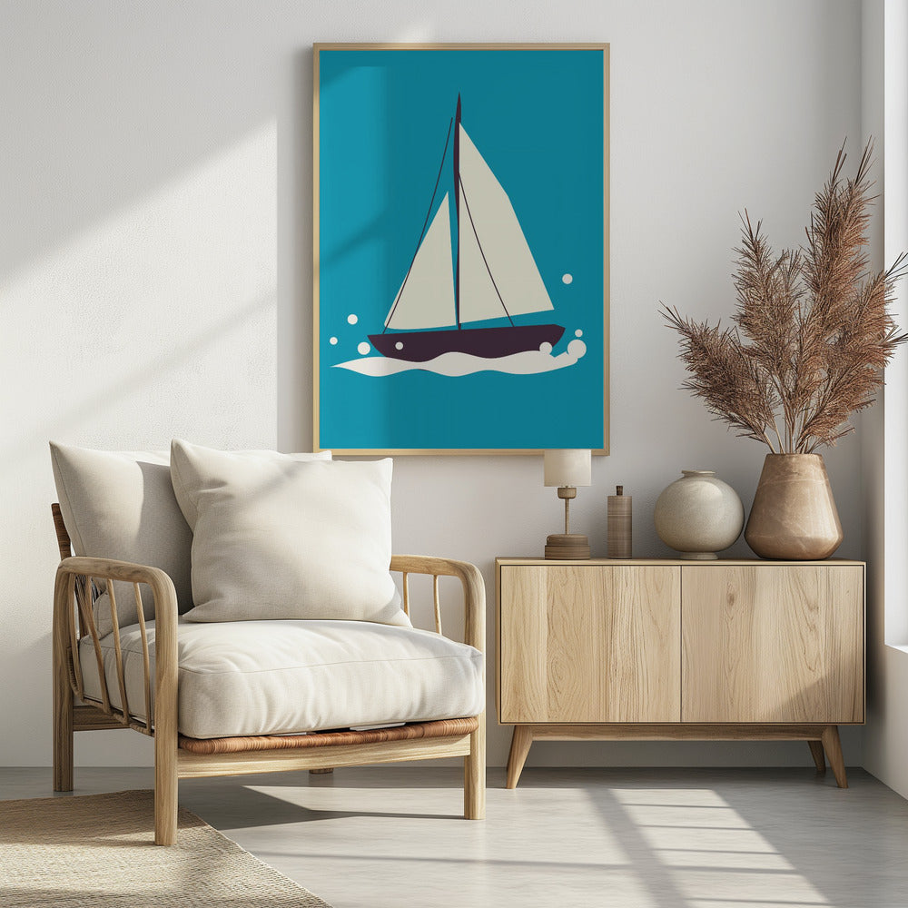 Segelboot auf dem Meer | Poster
