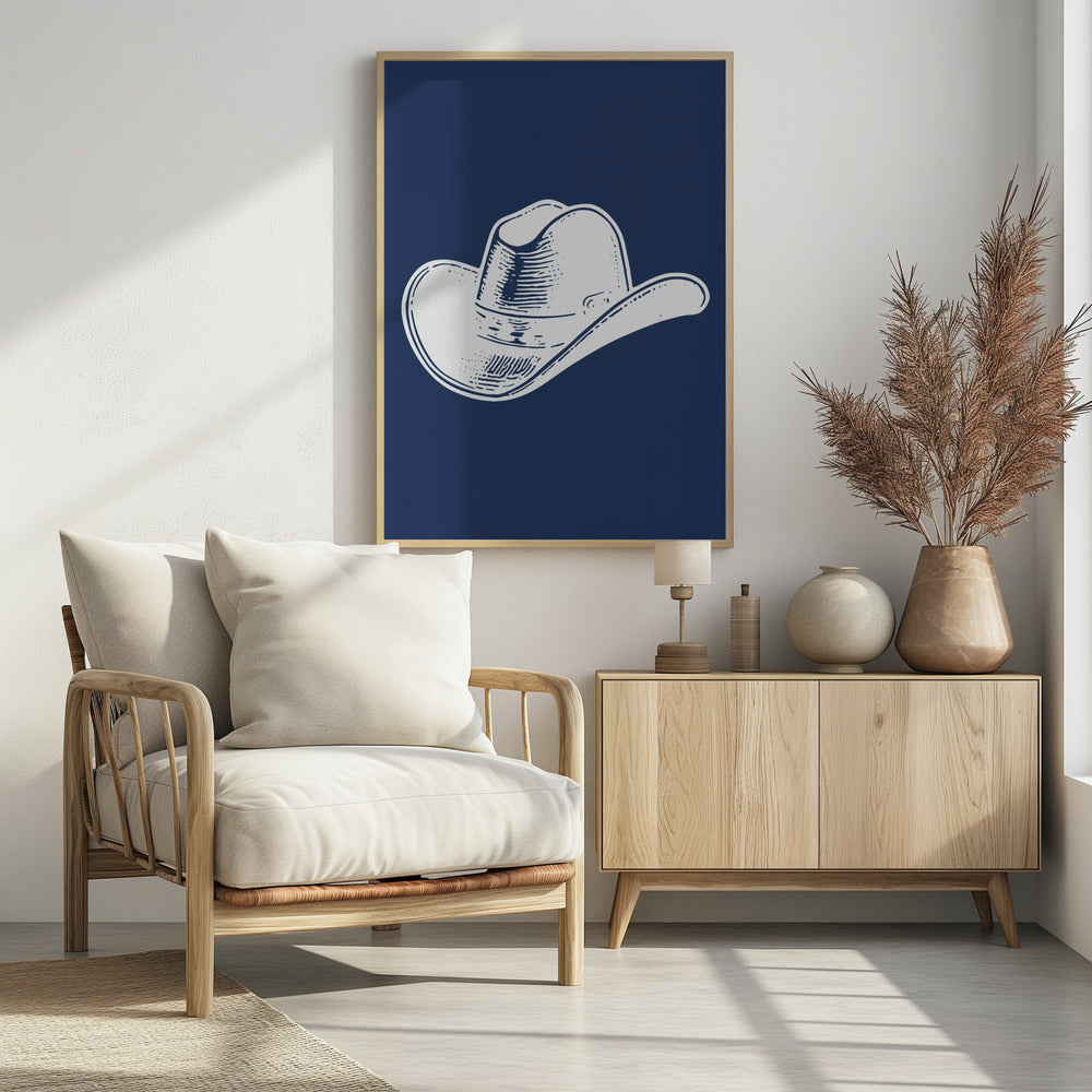 Marineblauer Cowboyhut | Poster