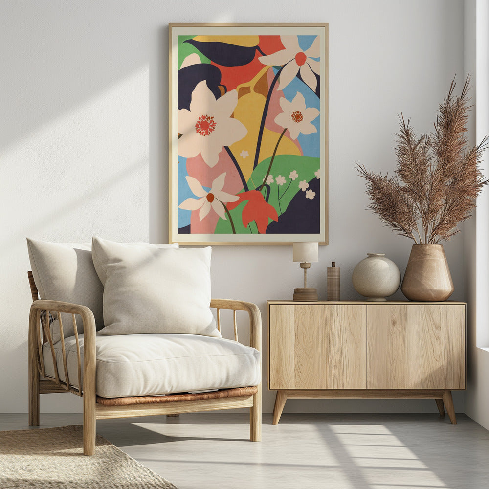 Abstrakte Kunst Landschaft Blumen | Poster