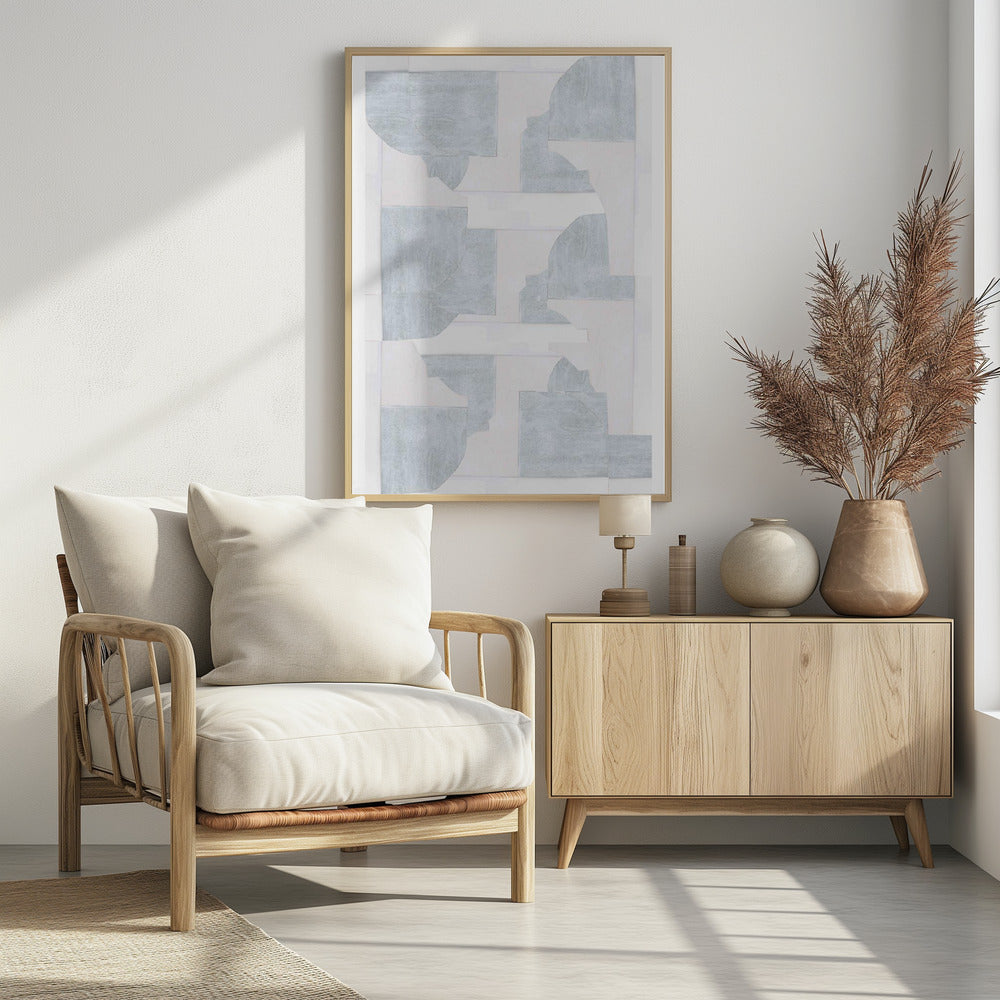 Geometrische weiße Formen | Poster