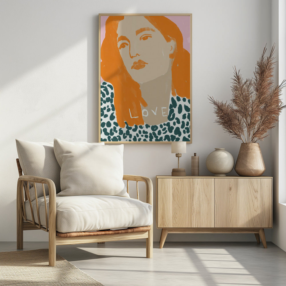 Porträt einer Frau mit orangefarbenem Haar | Poster