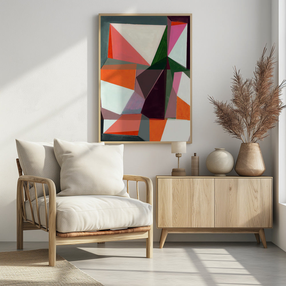 Geometrisches Abstrakt in leuchtenden Farbtönen | Poster