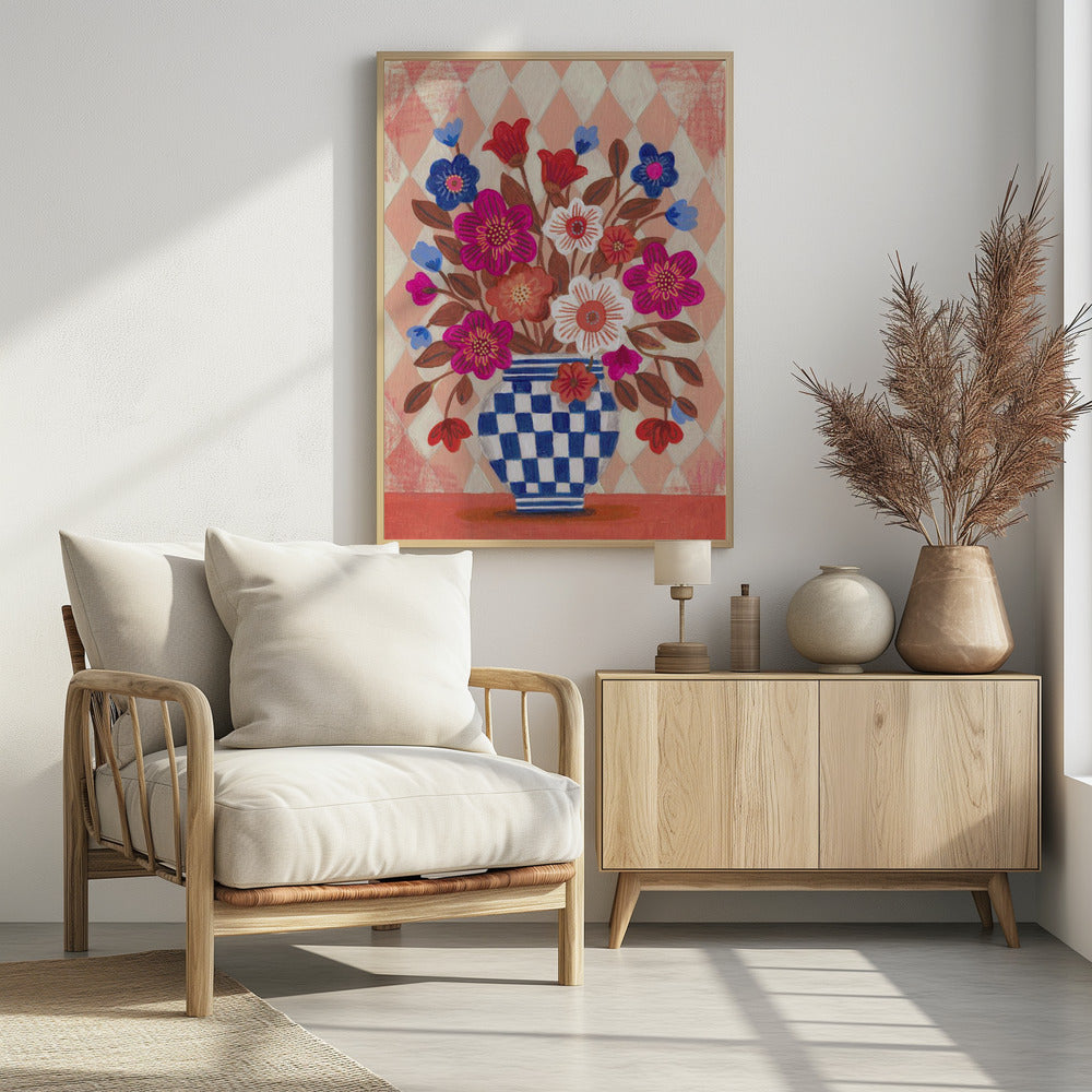 Vase Flowers Brights &amp; Blues | Poster