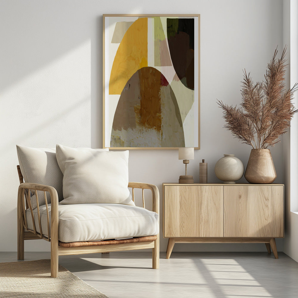 Kräftige geometrische Formen in Erdtönen | Poster