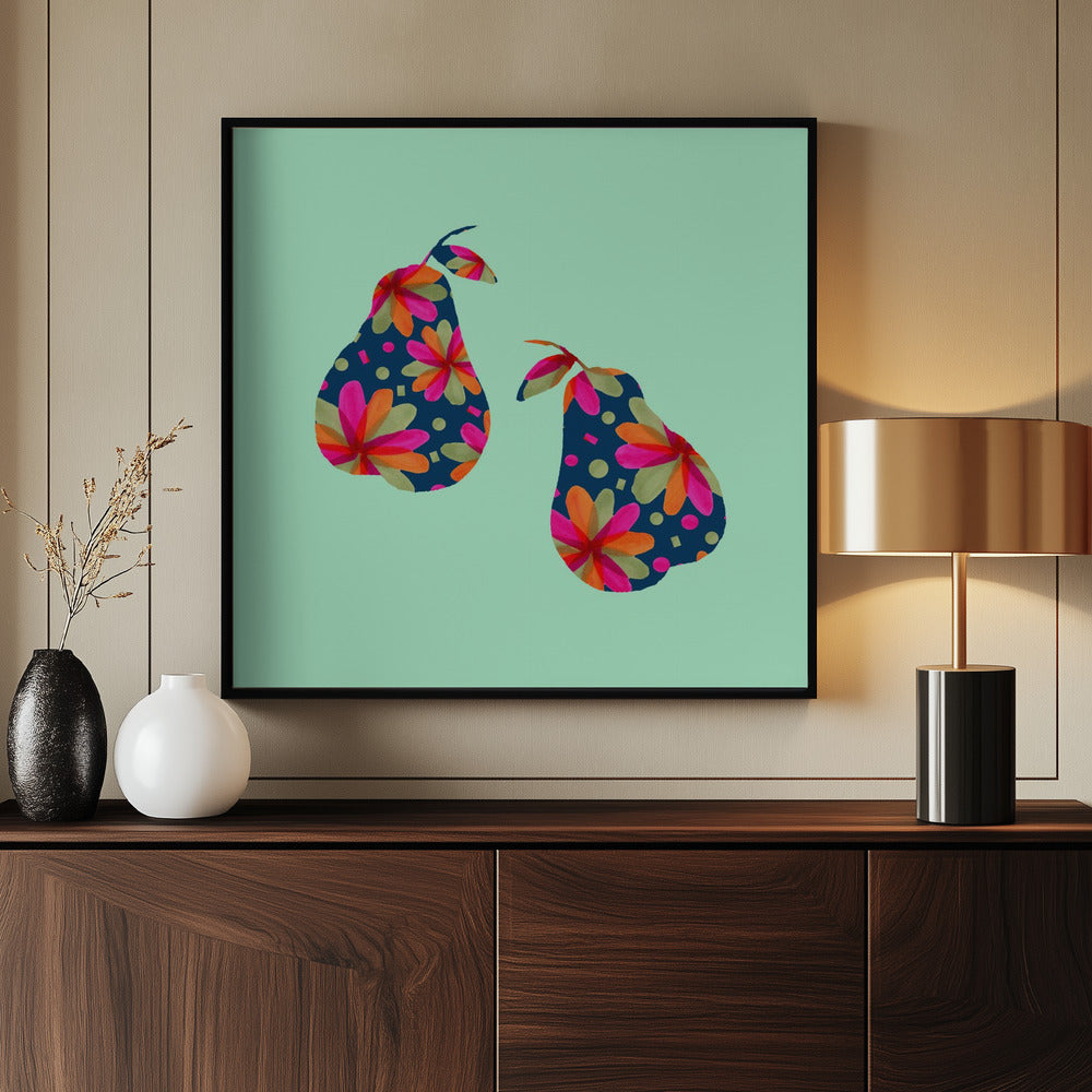 Birnen im Muster Kunstdruck | Poster
