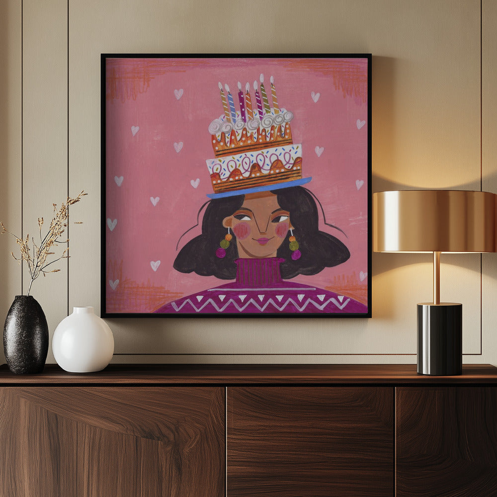 Frau mit Kuchen | Poster
