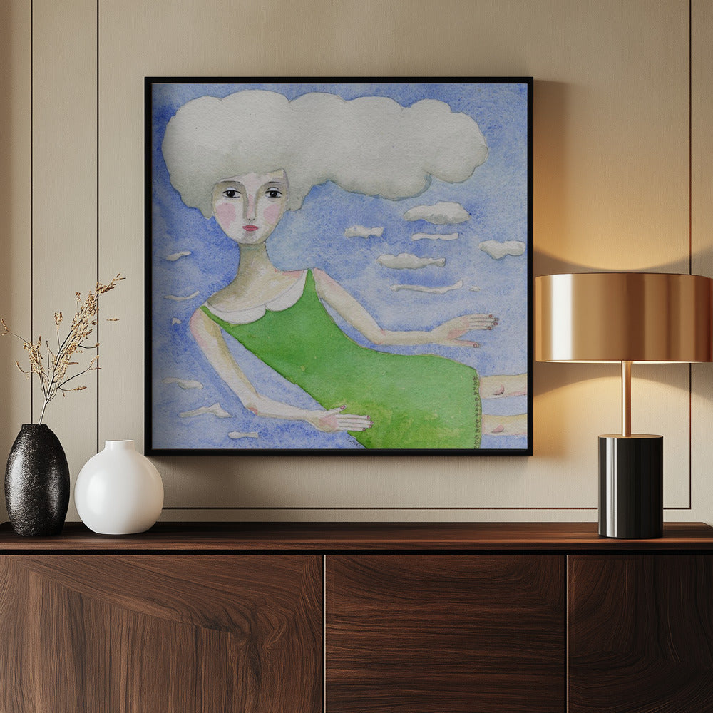 Kopf in den Wolken | Poster