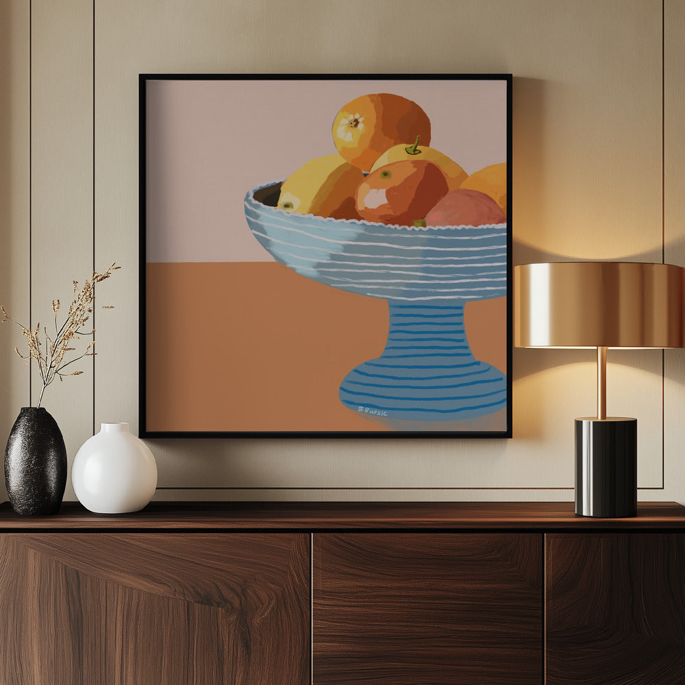 Blaue Obstschale | Poster