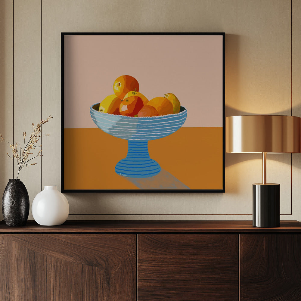 Blaue Obstschale hell | Poster