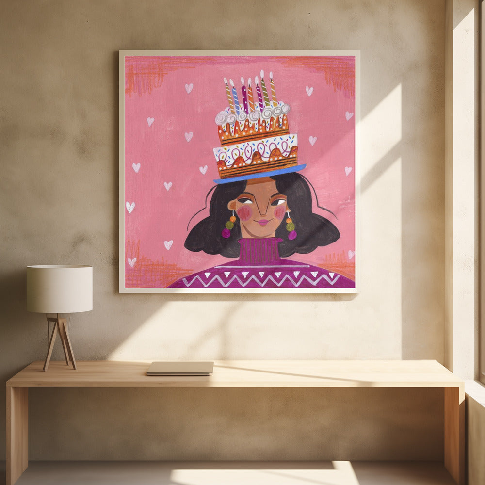 Frau mit Kuchen | Poster
