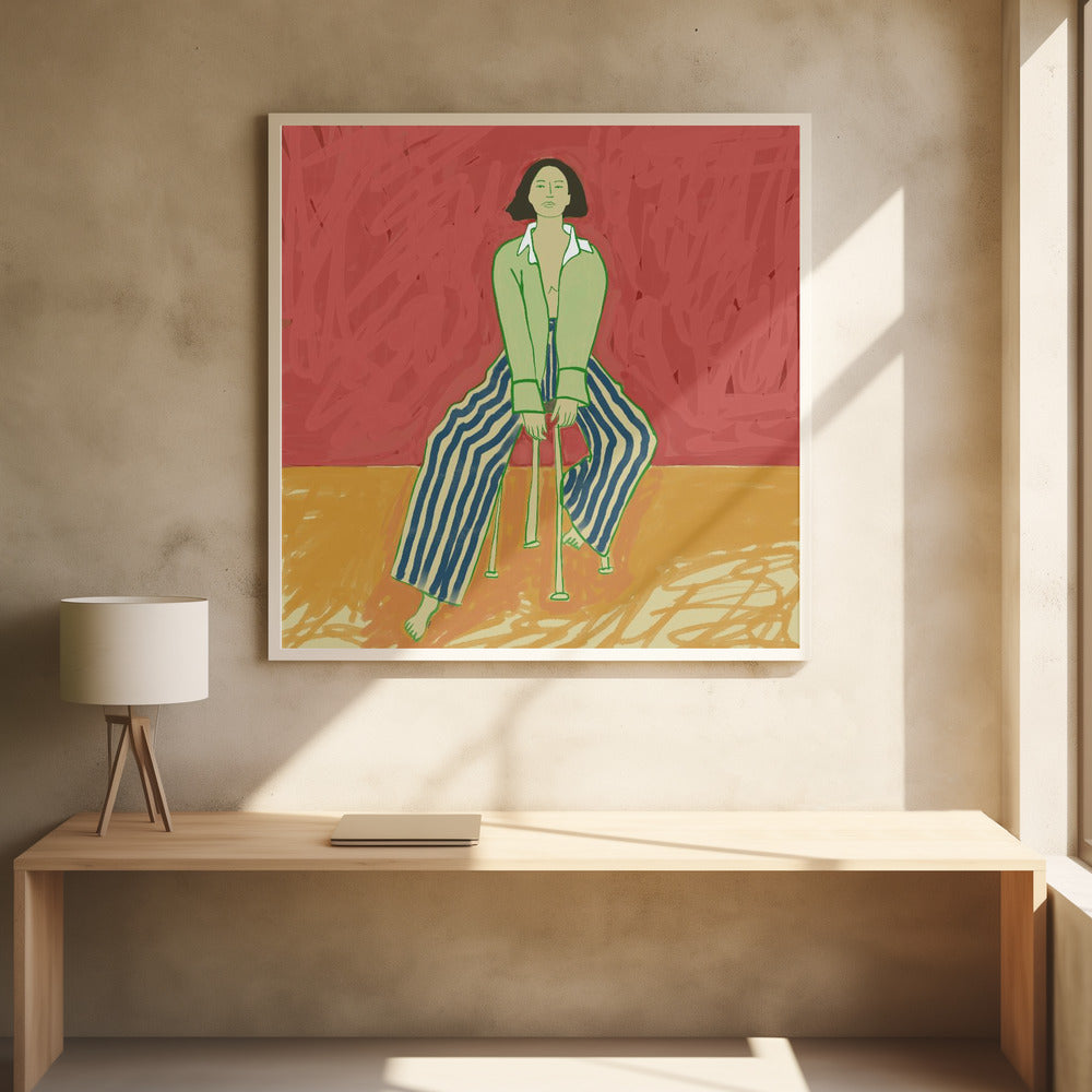 Frau auf Hocker | Poster