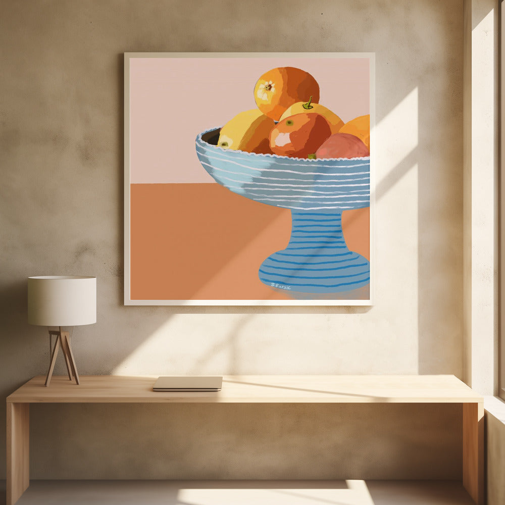 Blaue Obstschale | Poster