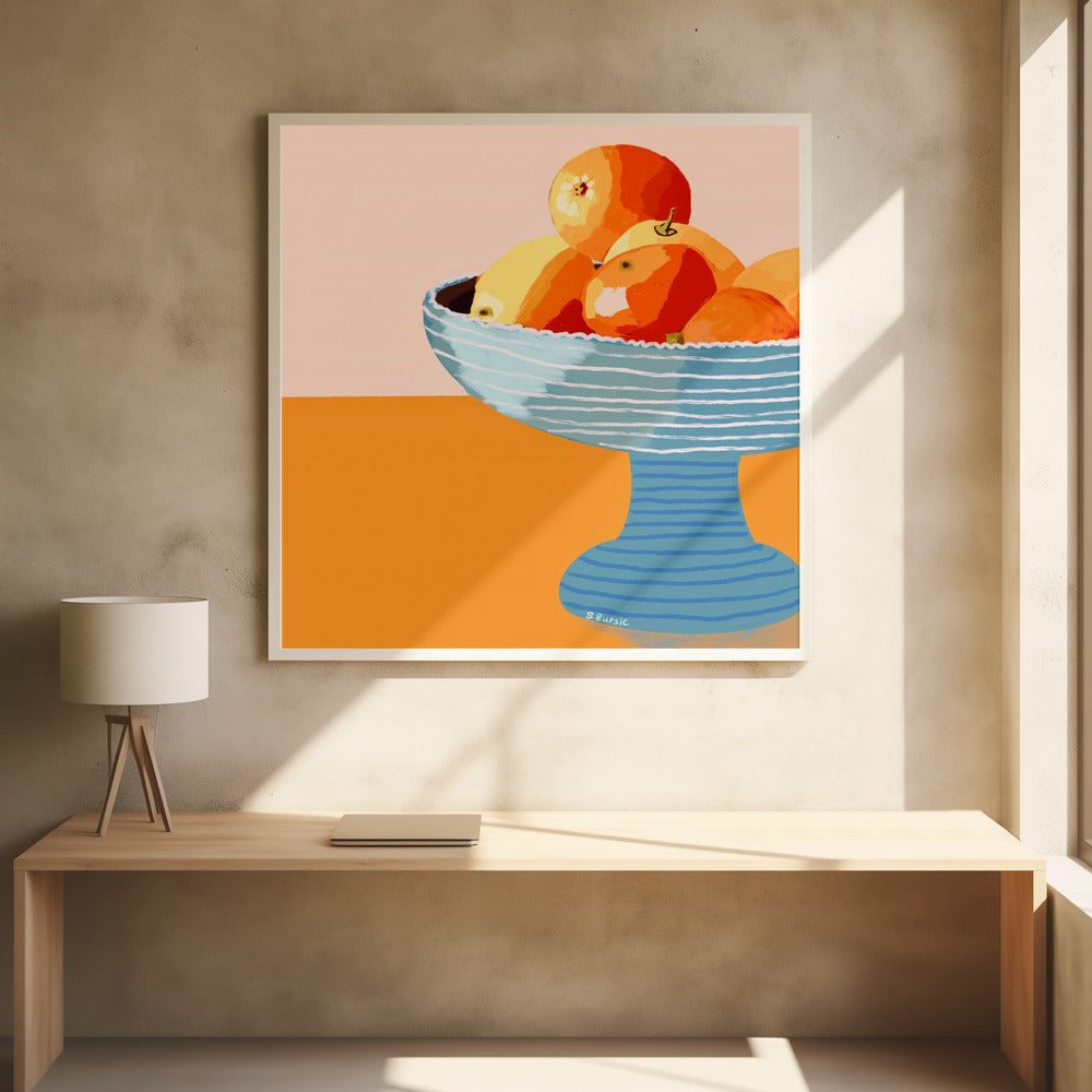 Blaue Obstschale hell | Poster