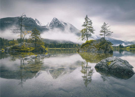 Regenmorgen am Hintersee (Bayern) | Hintergrundbild