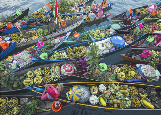 Schwimmender Markt von Banjarmasin | Tapete