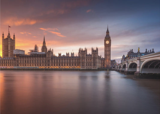 Sonnenuntergang im Londoner Palast von Westminster | Poster