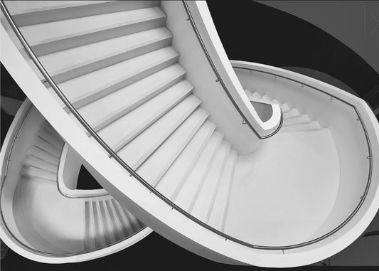 Schwarzweiß-Treppe | Leinwand