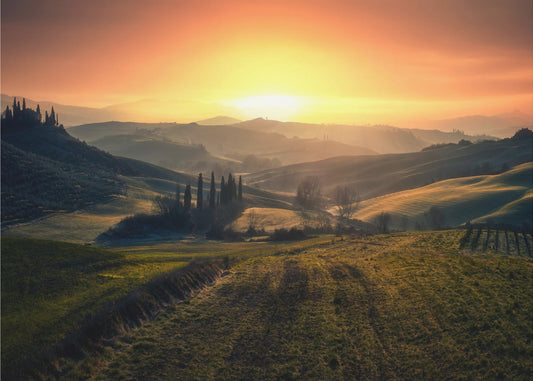 Val d'Orcia am Morgen | Leinwand