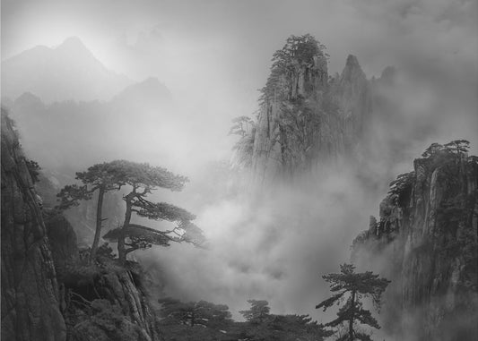 Huang Shan im Nebel | Hintergrundbild