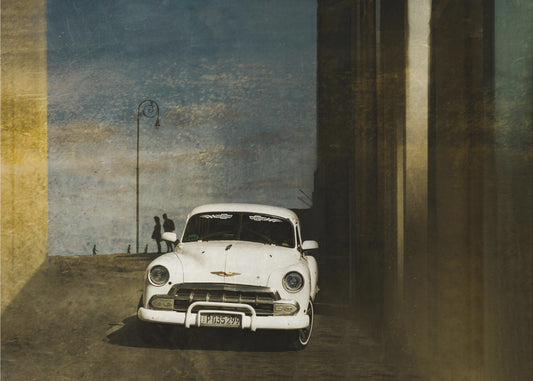 A white car in Havanna | Canvas