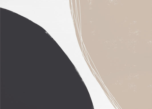 Schwarze und beige organische Formen | Tapete