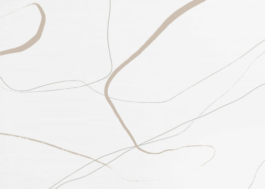 Beige und graue Linien auf weißem Hintergrund | Leinwand
