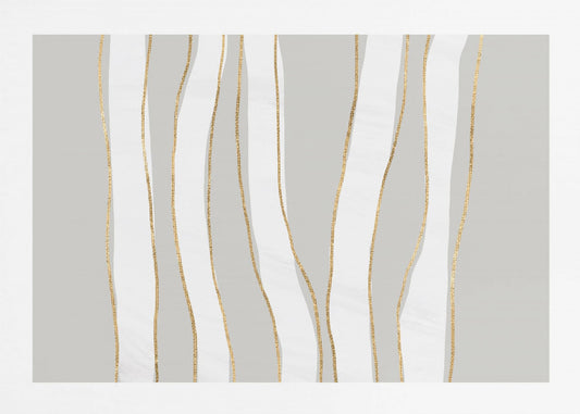 Gold und Weiß Goldene Wellen | Poster