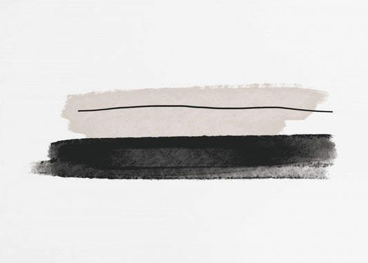 Schwarze und beige Pinselstriche | Tapete