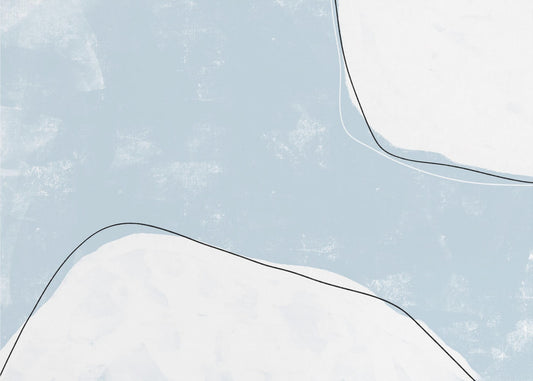 Blue And White Tones With Fluid Lines | Canvas