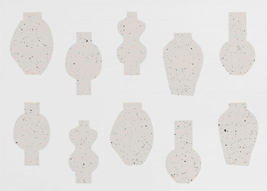 Abstrakte Vasen Beige | Leinwand