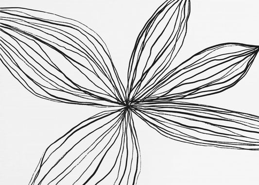 Minimalistische schwarz-weiße Blütenblätter | Tapete
