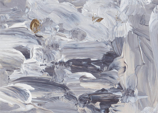Dynamic Brushstrokes in Shades of Gray and White | Poster