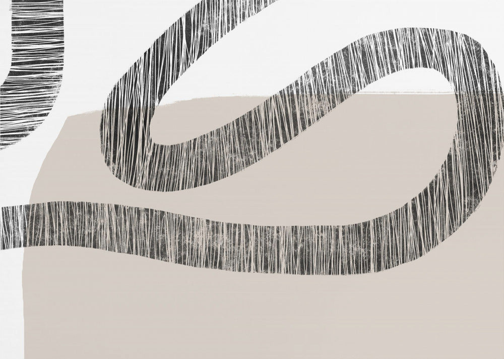 Strukturierte Linien auf beigem und weißem Hintergrund | Poster