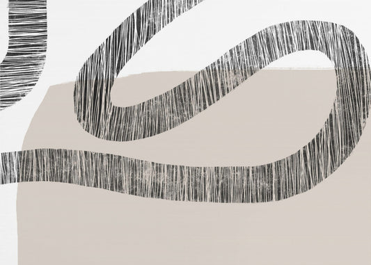 Textured Lines Over A Beige And White Background | Poster
